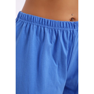 Пижама женская №51158 кулирка (последний размер) голубой-белый 54,64