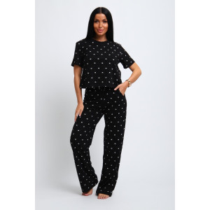 Пижама женская №308 кулирка (последний размер) черный 48,54 Пижама женская №308 кулирка (последний размер) черный 48,54