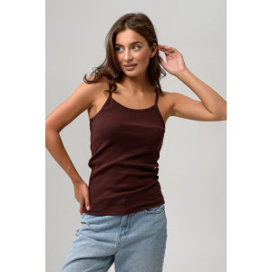 Майка женская №14437/1 кашкорсе лапша (последний размер) шоколад 46 Майка женская №14437/1 кашкорсе лапша (последний размер) шоколад 46