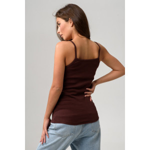 Майка женская №14437/1 кашкорсе лапша (последний размер) шоколад 46 Майка женская №14437/1 кашкорсе лапша (последний размер) шоколад 46