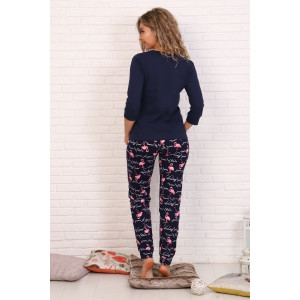 Пижама женская К-162 кулирка (последний размер) фламинго синий 48 Пижама женская К-162 кулирка (последний размер) фламинго синий 48