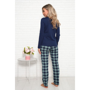 Пижама женская №1036 кулирка (последний размер) сине-зеленый 46