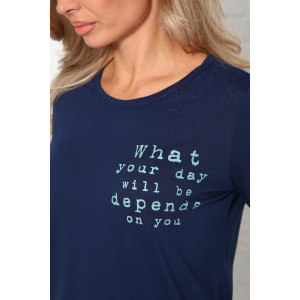 Пижама женская №1036 кулирка (последний размер) сине-зеленый 46