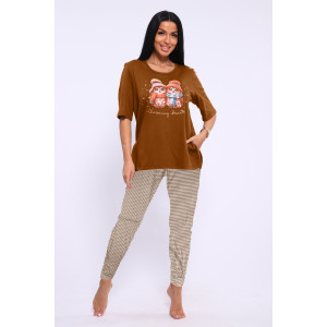 Пижама женская ТК 387 интерлок (последний размер) коричневый 54 Пижама женская ТК 387 интерлок (последний размер) коричневый 54