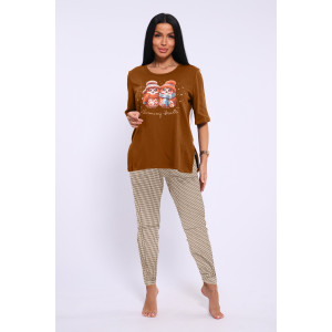 Пижама женская ТК 387 интерлок (последний размер) коричневый 54 Пижама женская ТК 387 интерлок (последний размер) коричневый 54