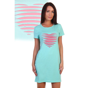 Сорочка женская №18101 кулирка (последний размер) ментол 44,52