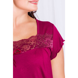 Сорочка женская №25721 вискоза (последний размер) вишневый 56