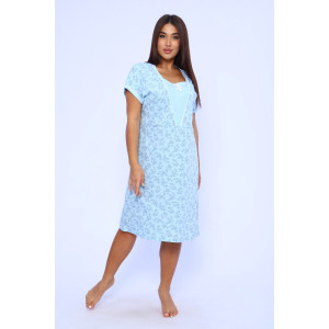 Сорочка женская №42338 кулирка (последний размер) голубой 62