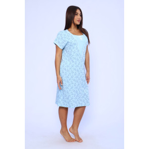 Сорочка женская №42338 кулирка (последний размер) голубой 62