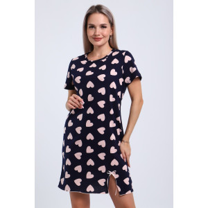 Сорочка женская №5726 кулирка (последний размер) темно-синий 56