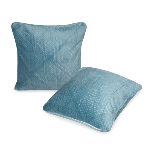 Наволочка декоративная велсофт "Ромбы" морская волна (последний размер) 50х50