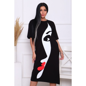 Платье женское №24269 кулирка с лайкрой (последний размер) черный 54 Платье женское №24269 кулирка с лайкрой (последний размер) черный 54