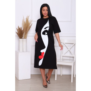 Платье женское №24269 кулирка с лайкрой (последний размер) черный 54 Платье женское №24269 кулирка с лайкрой (последний размер) черный 54