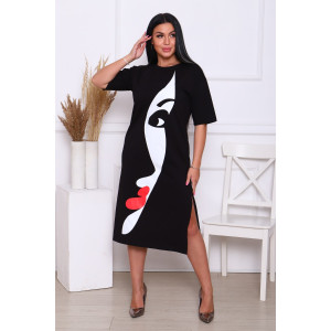 Платье женское №24269 кулирка с лайкрой (последний размер) черный 54 Платье женское №24269 кулирка с лайкрой (последний размер) черный 54