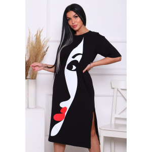 Платье женское №24269 кулирка с лайкрой (последний размер) черный 54 Платье женское №24269 кулирка с лайкрой (последний размер) черный 54