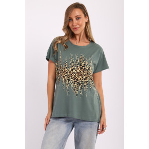 Футболка женская №32102 кулирка пенье (последний размер) зеленый 58