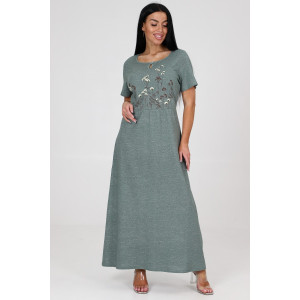 Платье женское №24761 кулирка (последний размер) зеленый 50