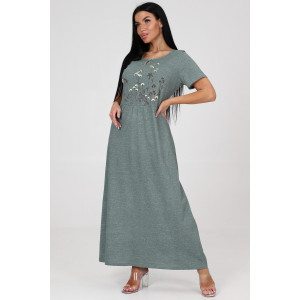 Платье женское №24761 кулирка (последний размер) зеленый 50