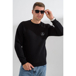 Свитшот мужской №8559 футер 3-х нитка с начесом (последний размер) черный Мерседес 50,56 Свитшот мужской №8559 футер 3-х нитка с начесом (последний размер) черный Мерседес 50,56