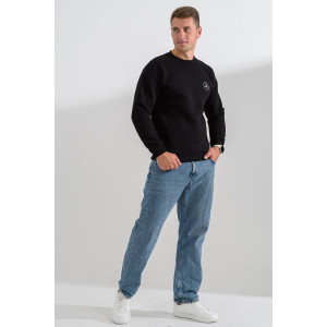 Свитшот мужской №8559 футер 3-х нитка с начесом (последний размер) черный Мерседес 50,56 Свитшот мужской №8559 футер 3-х нитка с начесом (последний размер) черный Мерседес 50,56