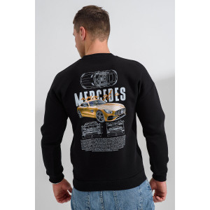 Свитшот мужской №8559 футер 3-х нитка с начесом (последний размер) черный Мерседес 50,56 Свитшот мужской №8559 футер 3-х нитка с начесом (последний размер) черный Мерседес 50,56