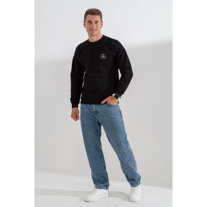 Свитшот мужской №8559 футер 3-х нитка с начесом (последний размер) черный Мерседес 50,56 Свитшот мужской №8559 футер 3-х нитка с начесом (последний размер) черный Мерседес 50,56