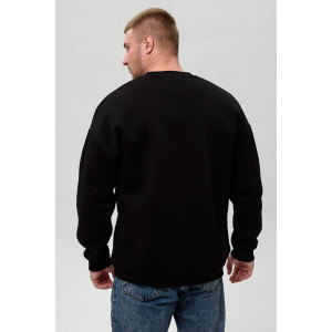 Свитшот мужской №8522 футер 3-х нитка с начесом (последний размер) черный-Отношение 48