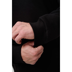 Свитшот мужской №8522 футер 3-х нитка с начесом (последний размер) черный-Отношение 48