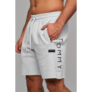 Шорты мужские №63109 футер с лайкрой 2-х нитка (последний размер) светло-серый меланж 50