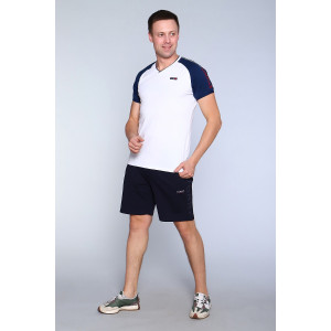 Шорты мужские №63109 футер с лайкрой 2-х нитка (последний размер) темно-синий 48,50