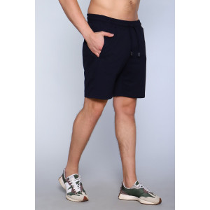 Шорты мужские №63109 футер с лайкрой 2-х нитка (последний размер) темно-синий 48,50