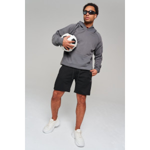 Шорты мужские №63109 футер с лайкрой 2-х нитка (последний размер) черный 50