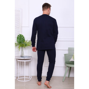 Костюм двойка мужской №1056 футер 2-х нитка с начесом (последний размер) синий 48