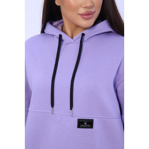 Худи женское №82043 футер 3-х нитка с начесом (последний размер) лаванда 52,54