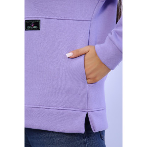 Худи женское №82043 футер 3-х нитка с начесом (последний размер) лаванда 52,54
