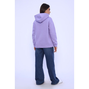 Худи женское №82043 футер 3-х нитка с начесом (последний размер) лаванда 52,54