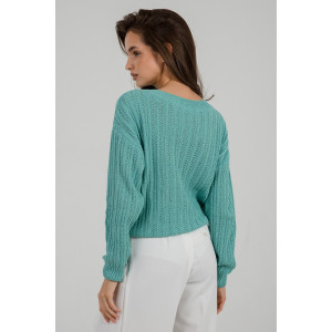 Джемпер женский "Бэлла" вязаный трикотаж (последний размер) ментол 54-56