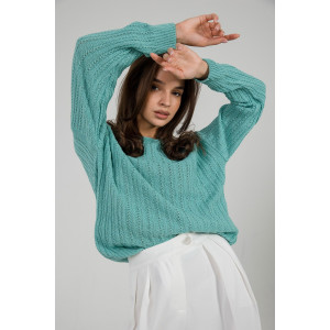 Джемпер женский "Бэлла" вязаный трикотаж (последний размер) ментол 54-56