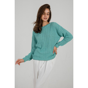 Джемпер женский "Бэлла" вязаный трикотаж (последний размер) ментол 54-56