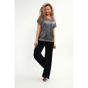 Блузка женская №32741 атлас стрейч (последний размер) черный 50