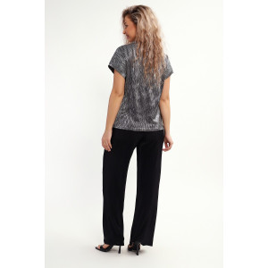 Блузка женская №32741 атлас стрейч (последний размер) черный 50