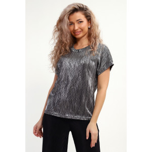 Блузка женская №32741 атлас стрейч (последний размер) черный 50