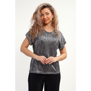 Блузка женская №32741 атлас стрейч (последний размер) черный 50