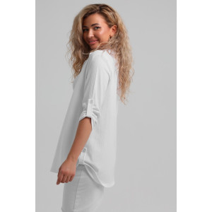 Рубашка женская №36963 жатка (последний размер) белый 50,52,58 Рубашка женская №36963 жатка (последний размер) белый 50,52,58