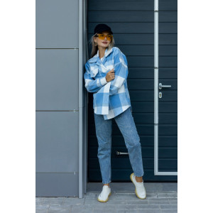 Рубашка женская РЖК-01 смесовая ткань (последний размер) голубой 56-58