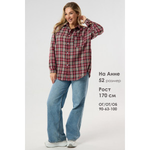 Рубашка женская №057441 фланель (последний размер) бордовый 44-46,52 Рубашка женская №057441 фланель (последний размер) бордовый 44-46,52