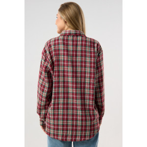 Рубашка женская №057441 фланель (последний размер) бордовый 44-46,52 Рубашка женская №057441 фланель (последний размер) бордовый 44-46,52
