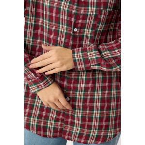 Рубашка женская №057441 фланель (последний размер) бордовый 44-46,52 Рубашка женская №057441 фланель (последний размер) бордовый 44-46,52