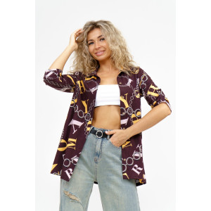 Рубашка женская №36806 кулирка (последний размер) коричневый 52 Рубашка женская №36806 кулирка (последний размер) коричневый 52