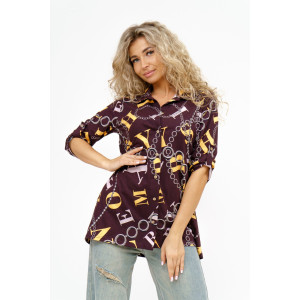 Рубашка женская №36806 кулирка (последний размер) коричневый 52 Рубашка женская №36806 кулирка (последний размер) коричневый 52